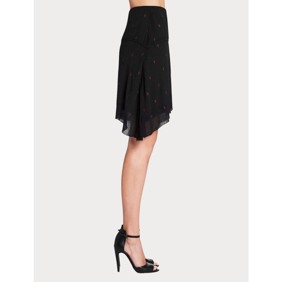 IRO Curved Hem Mini Skirt Black - Picture 5 of 9